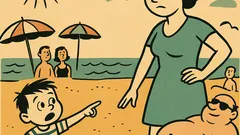 Vicc: Pistike a nudista strandon kérdez