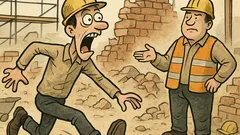 Vicc: Egy fickó üvöltve rohangál az építkezésen…