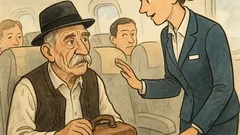 Vicc: Székely bácsi először repülőn utazik...