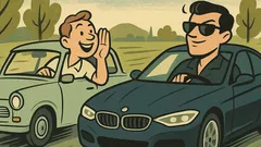 Vicc: Egy BMW-s és egy trabantos versenyeznek