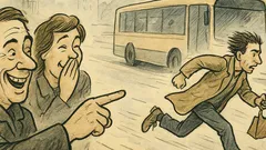 Vicc: Nézzék, milyen hülye a busz után!