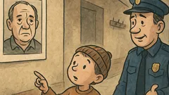 Vicc: Móricka a körözött képre mutat