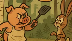 Vicc: Agresszív kismalac palacsintát dob a nyuszira