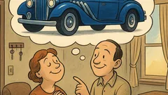Vicc: Drágám, szeretnél kék luxusautóban utazni?