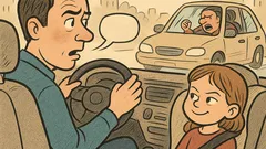 Vicc: Véletlenül dudál az apa, erre…