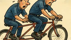 Vicc: Két rendőr tandemmel fel a hegyre