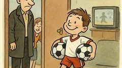 Vicc: Pistike hazamegy a focimeccsről...