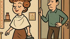 Vicc: Hazaér az asszony a szépségszalonból…