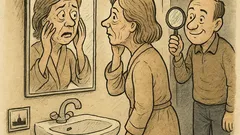 Vicc: Az öregedő feleség a tükör előtt…